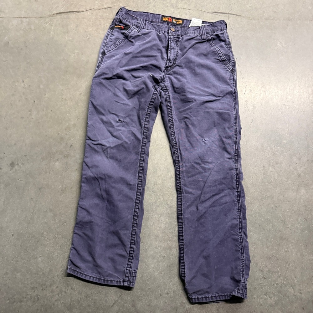 Ariat Work FR M4 Boot Cut Flame Resistant Pants Navy Blue 34x32 Canvas 4120